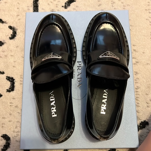 Prada Leather Triangle Logo Loafer - Picture 3 of 12
